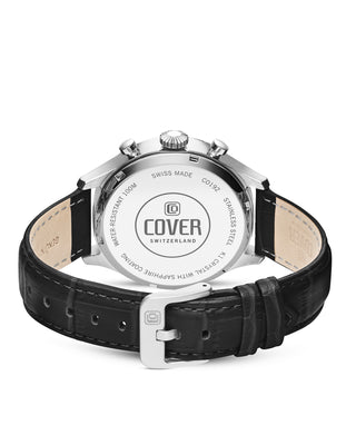 COVER Chapman Chrono Watch Leather Black, Silver Color