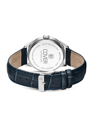 COVER Chapman Moon&Stars White, Leather Blue,  Silver Watch