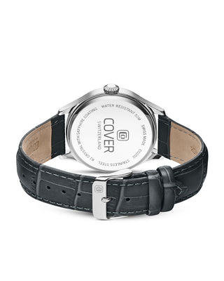COVER Chapman Moon&Stars Blue, Leather Black, Silver Watch