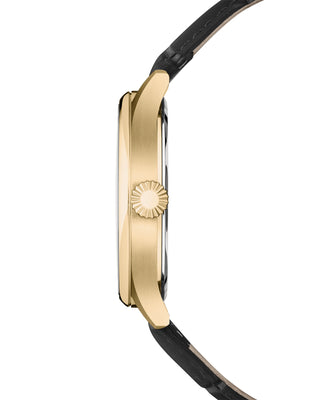 COVER Chapman Moon&Stars White, Leather Black, Gold Watch
