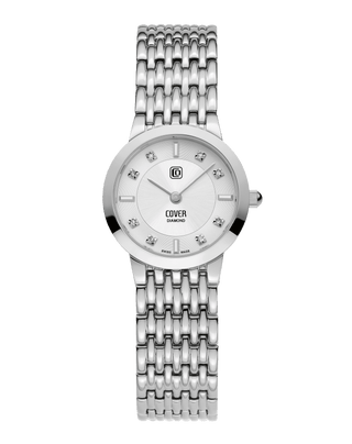 COVER Langham Diamond Mini Steel Watch, Full Silver