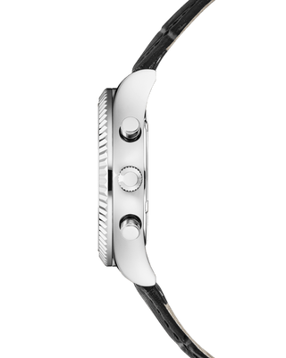 COVER Valentina Chrono Watch Crystals White Pearl Leather, Silver
