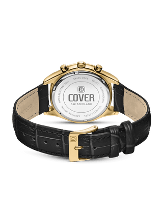 COVER Valentina Chrono Watch Crystals White Pearl Leather, Gold