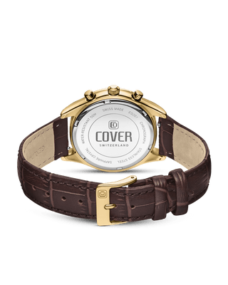 COVER Valentina Chrono Watch Crystals Green Pearl, Leather, Gold